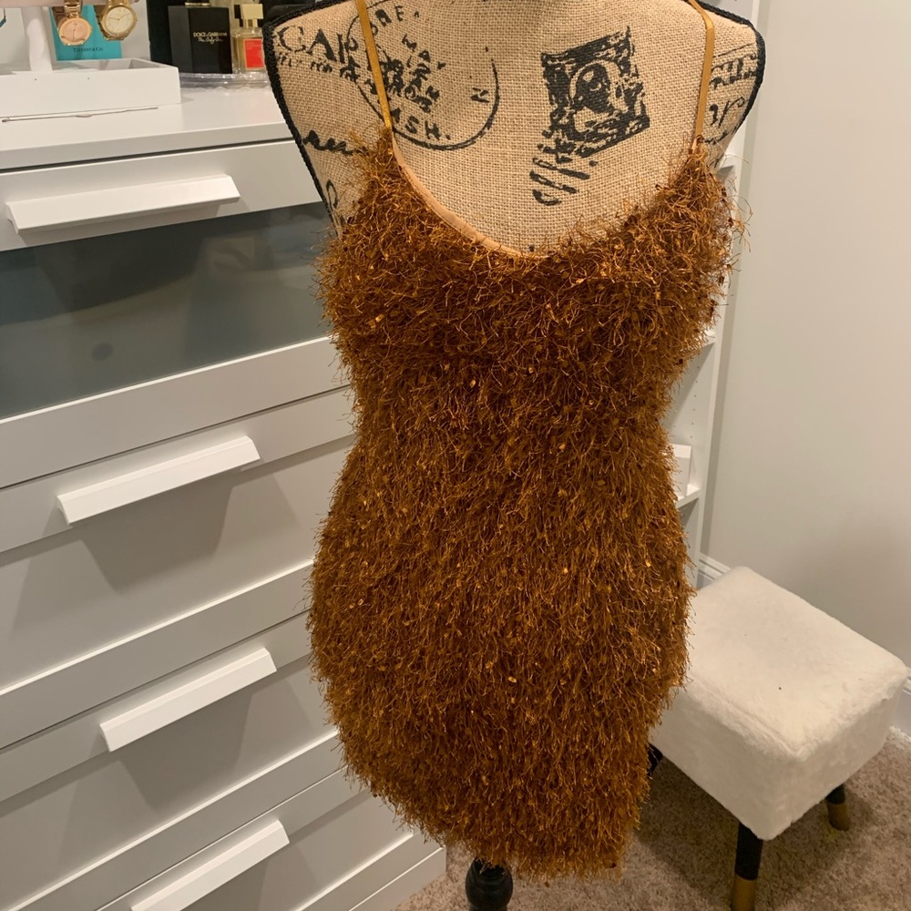Orange fuzzy dress